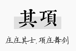 其项名字的寓意及含义