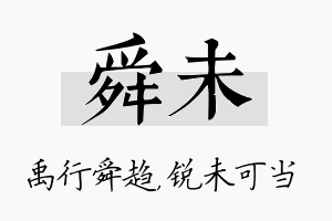 舜未名字的寓意及含义