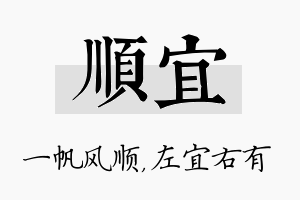 顺宜名字的寓意及含义