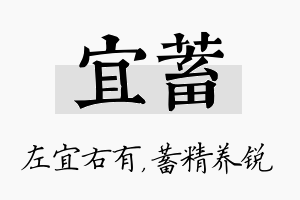 宜蓄名字的寓意及含义