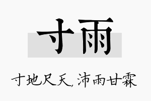 寸雨名字的寓意及含义