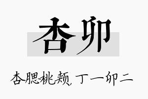 杏卯名字的寓意及含义