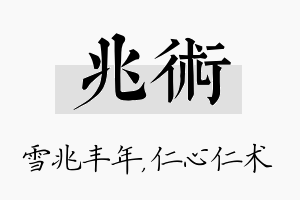 兆术名字的寓意及含义