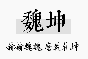 魏坤名字的寓意及含义