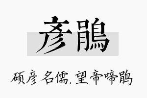 彦鹃名字的寓意及含义