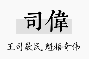 司伟名字的寓意及含义