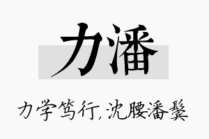 力潘名字的寓意及含义