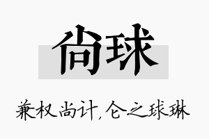 尚球名字的寓意及含义