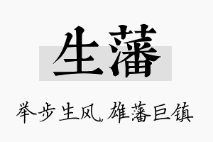 生藩名字的寓意及含义