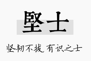 坚士名字的寓意及含义