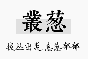 丛葱名字的寓意及含义