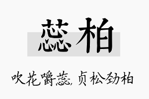 蕊柏名字的寓意及含义