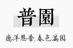 普园名字的寓意及含义