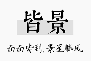 皆景名字的寓意及含义