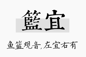 篮宜名字的寓意及含义