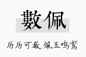 数佩名字的寓意及含义