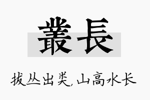 丛长名字的寓意及含义