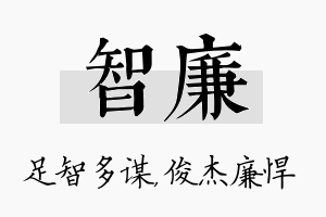 智廉名字的寓意及含义