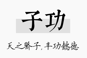 子功名字的寓意及含义