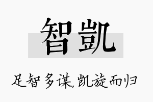 智凯名字的寓意及含义