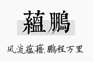 蕴鹏名字的寓意及含义