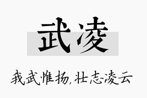 武凌名字的寓意及含义