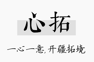 心拓名字的寓意及含义