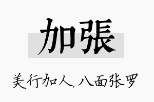 加张名字的寓意及含义