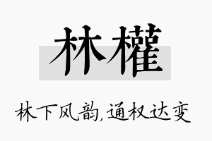 林权名字的寓意及含义