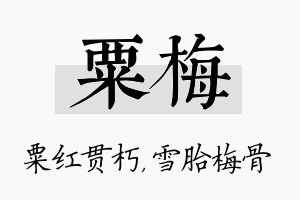 粟梅名字的寓意及含义