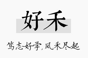 好禾名字的寓意及含义