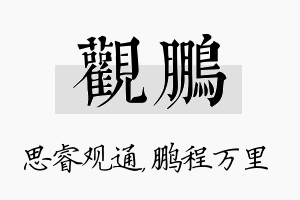 观鹏名字的寓意及含义