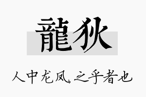 龙狄名字的寓意及含义