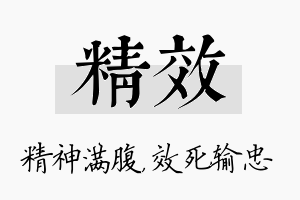 精效名字的寓意及含义