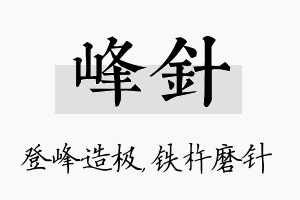 峰针名字的寓意及含义