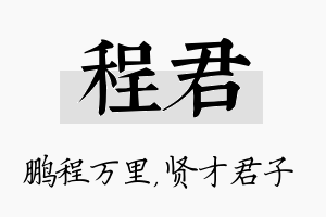 程君名字的寓意及含义