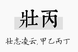 壮丙名字的寓意及含义