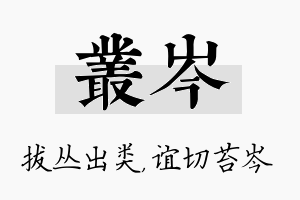 丛岑名字的寓意及含义