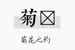 菊苾名字的寓意及含义