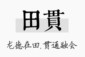 田贯名字的寓意及含义