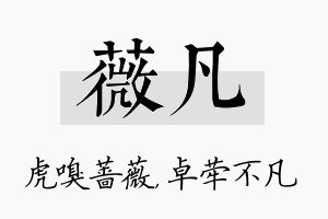 薇凡名字的寓意及含义