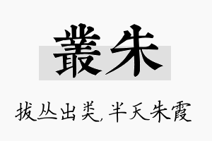 丛朱名字的寓意及含义