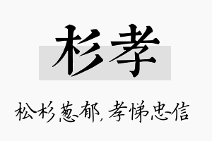 杉孝名字的寓意及含义