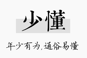 少懂名字的寓意及含义