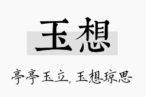 玉想名字的寓意及含义