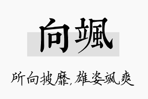 向飒名字的寓意及含义