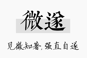 微遂名字的寓意及含义