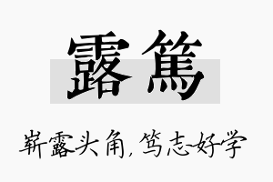 露笃名字的寓意及含义