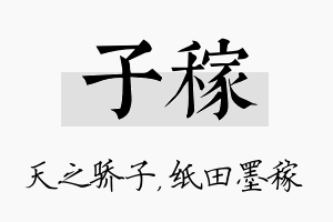 子稼名字的寓意及含义