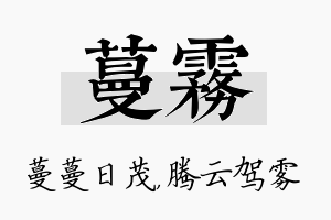 蔓雾名字的寓意及含义